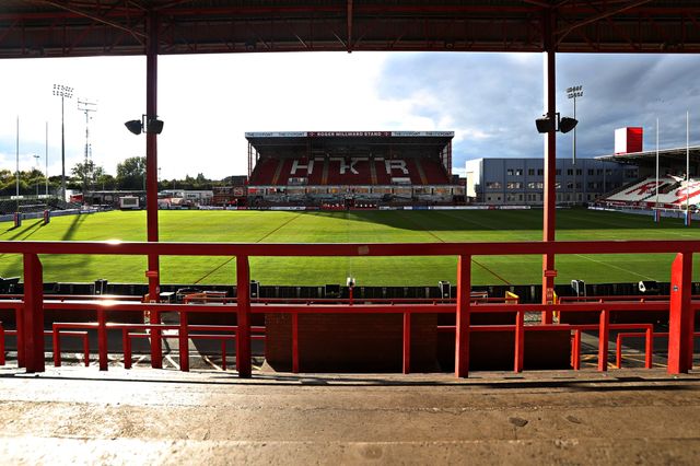 A general view of Sewell Group Craven Park before the Betfred Super League round 27 match Hull KR vs Warrington Wolves at Sewell Group Craven Park, Kingston upon Hull, United Kingdom, 18th September 2025(Photo by Sam Eaden/News Images)