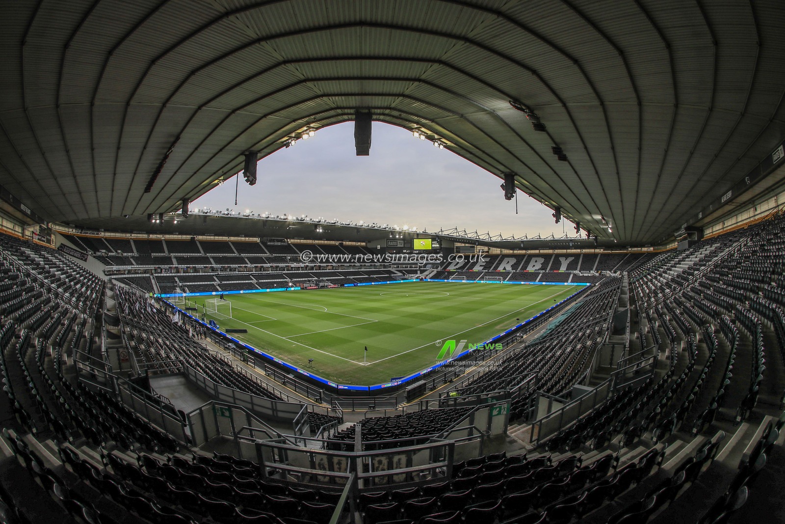 5th March 2020, Pride Park Stadium, Derby, England; Emirates FA Cup 5th Round, Derby County v Manchester United : A general view of Pride Park ahead of tonights 5th Round FA Cup tie