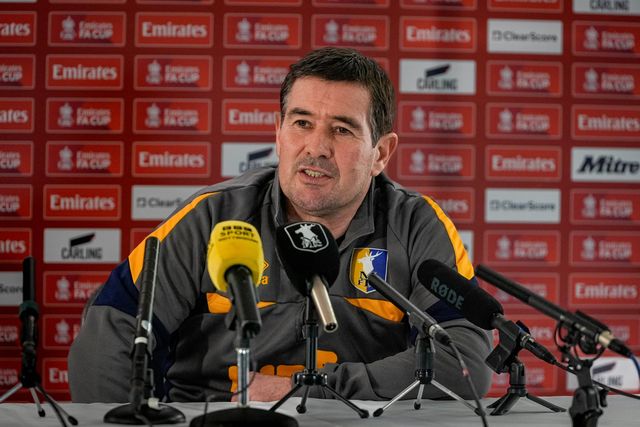Mansfield Town manager Nigel Clough during the pre-match press conference for the FA Cup Fifth round match Mansfield v Arsenal to be played at One Call Stadium, Mansfield, United Kingdom on 07 March 2026

(Photo by Maynard Manyowa/News Images)