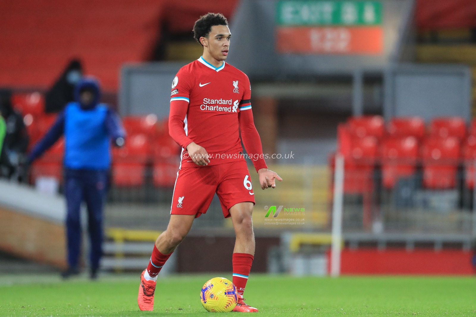 Trent Alexander-Arnold #66 of Liverpool during the game