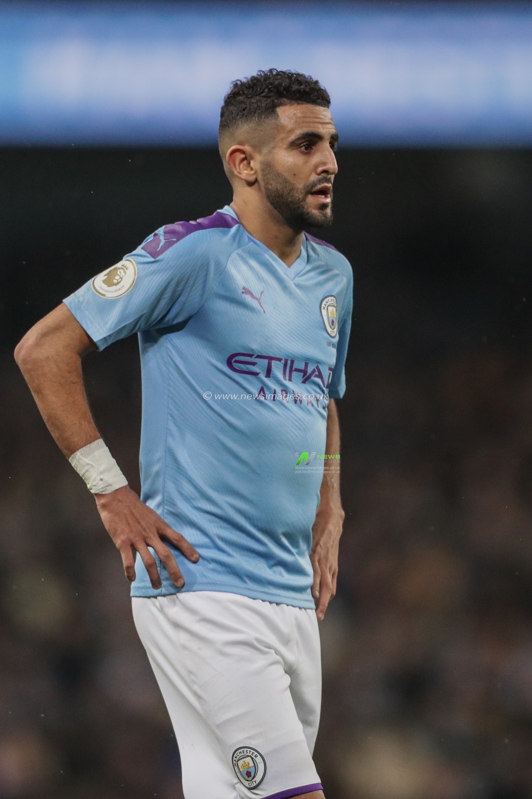 23rd November 2019, Etihad Stadium, Manchester, England; Premier League, Manchester City v Chelsea : Riyad Mahrez (26) of Manchester City during the game

Credit: Mark Cosgrove/News Images