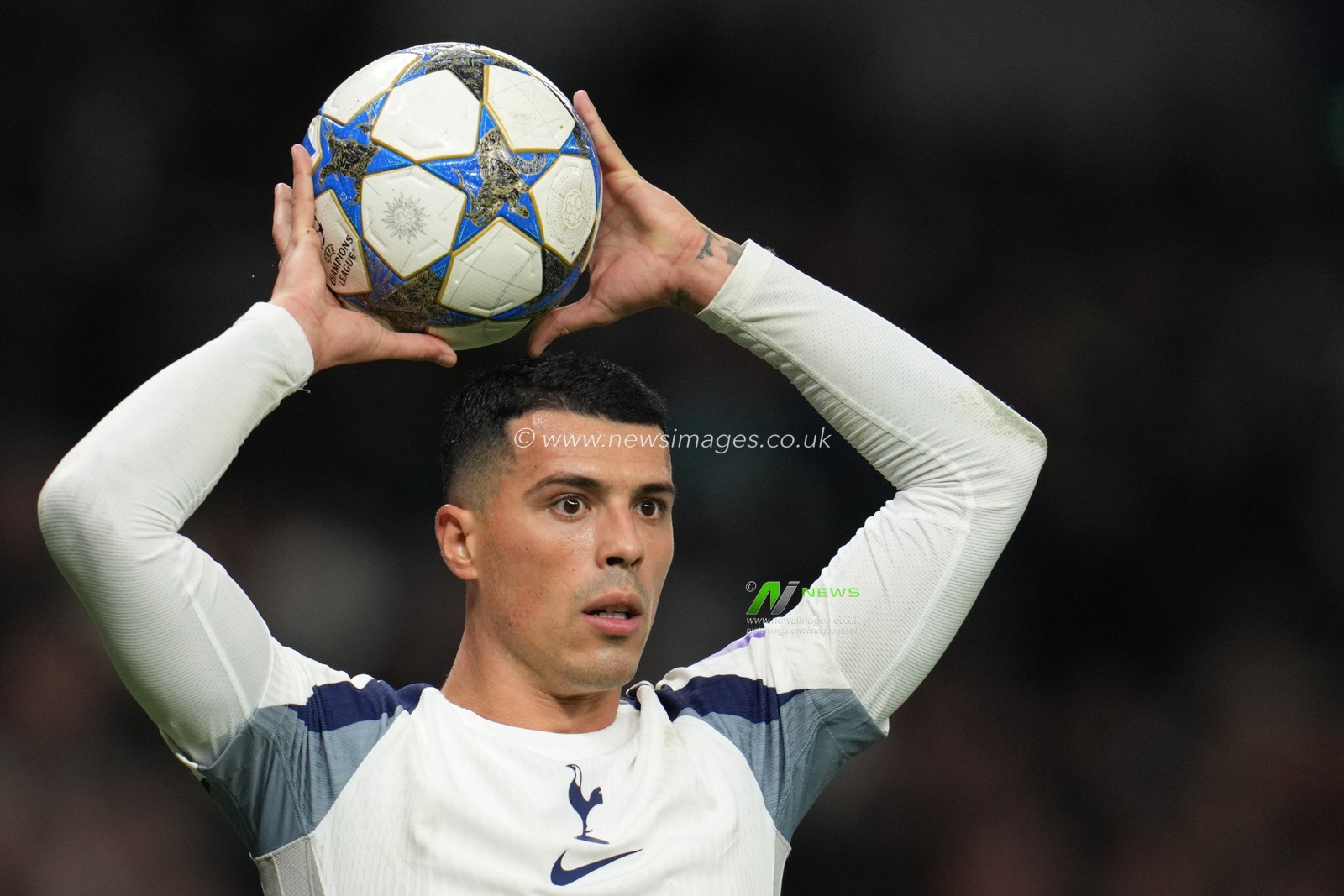 Pedro Porro of Tottenham Hotspur during the UEFA Champions League Matchday 6 of 8 Tottenham Hotspur vs Slavia Prague at Tottenham Hotspur Stadium, London, United Kingdom, 9th December 2025

(Photo by Harvey Murphy/News Images)

*** GER AUT SUI OUT ***