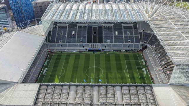 An aerial view of Et James’ Park ahead of the UEFA Champions League Last 16 match Newcastle Untied vs Barcelona at St. James's Park, Newcastle, United Kingdom on 10 March 2026

(Photo by Mark Cosgrove/News Images)