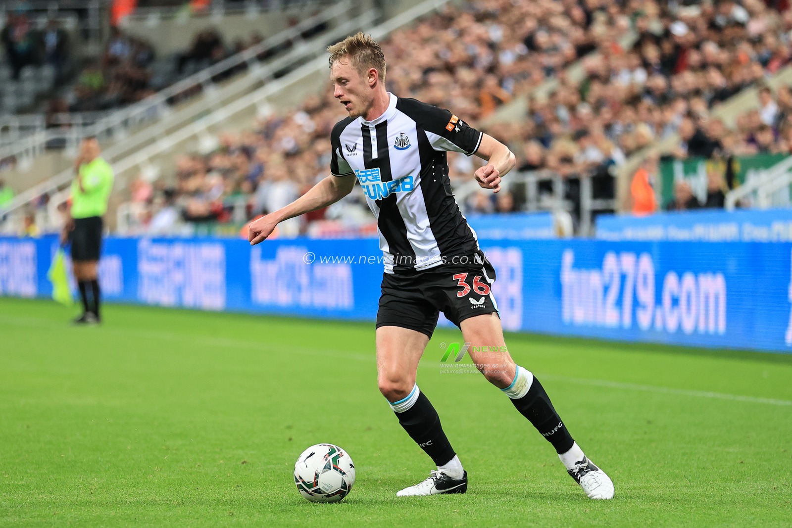 Sean Longstaff #36 of Newcastle United in action during the game