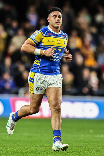 Keenan Palasia of Leeds Rhinos during the Betfred Super League round 26 match Leeds Rhinos vs Catalans Dragons at Headingley Stadium, Leeds, United Kingdom, 11th September 2025

(Photo by Alfie Cosgrove/News Images)