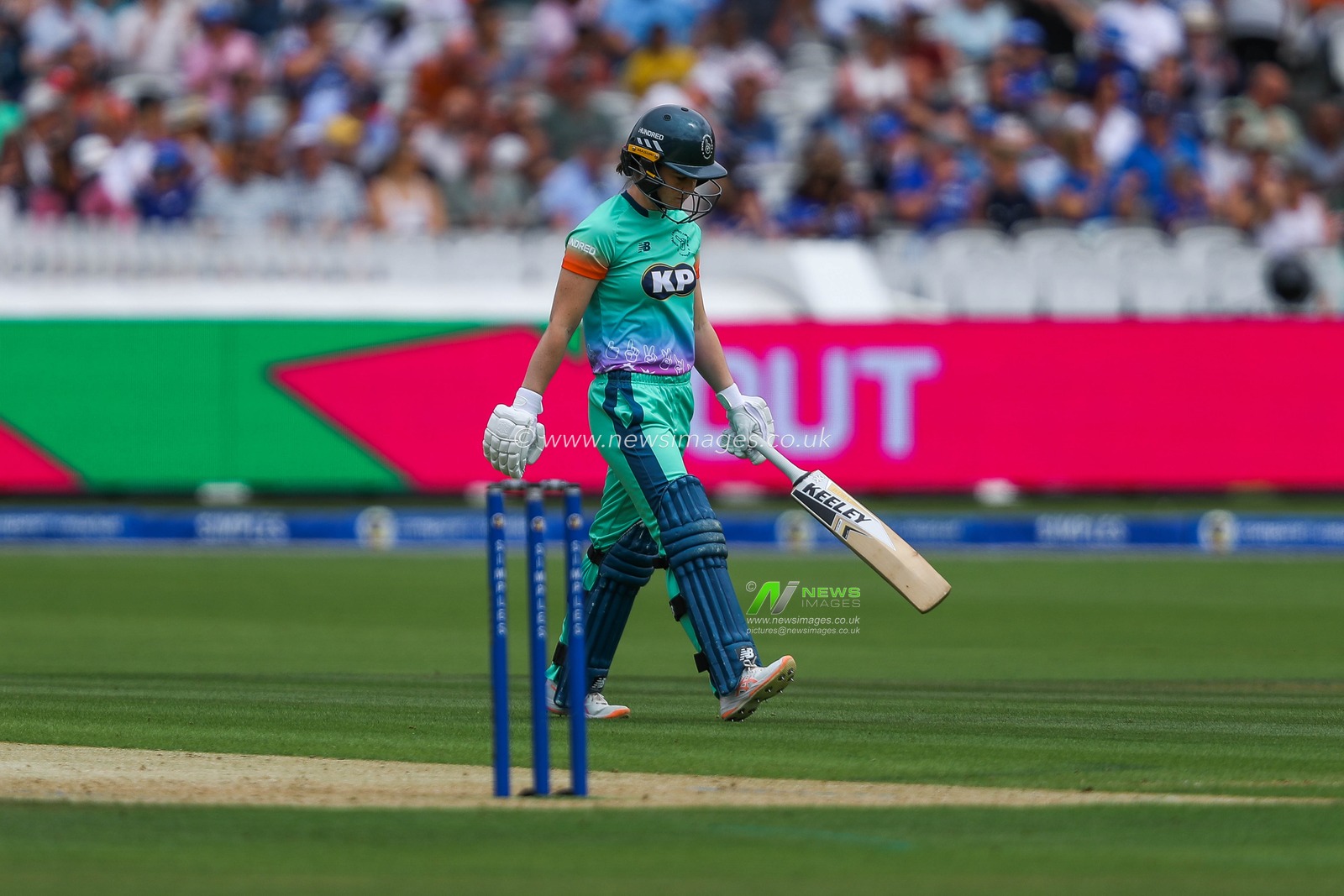 Mady Villiers of Oval Invincibles looks dejected following her dismissal during the The Hundred match London Spirit Women vs Oval Invincibles Women at Lords, London, United Kingdom, 4th August 2024

(Photo by Izzy Poles/News Images)
