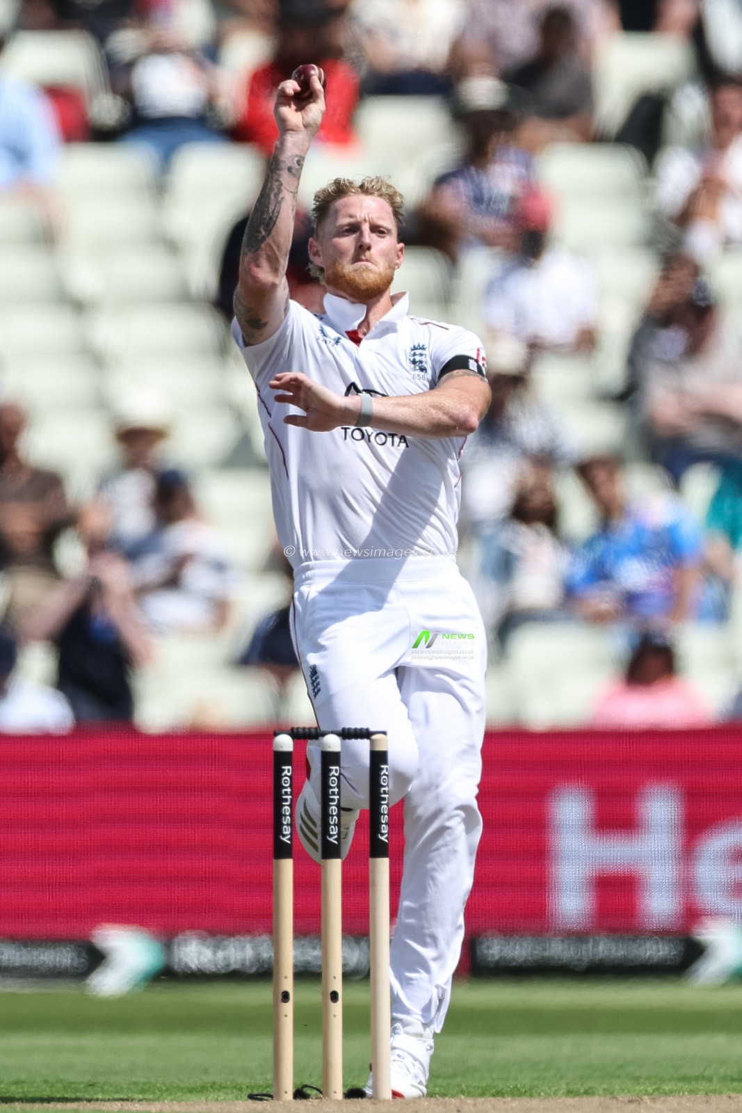 England captain Ben Stokes delivers the ball during the 2nd Rothesay Test Match Day 1 England vs India at Edgbaston, Birmingham, United Kingdom, 2nd July 2025

(Photo by Mark Cosgrove/News Images)