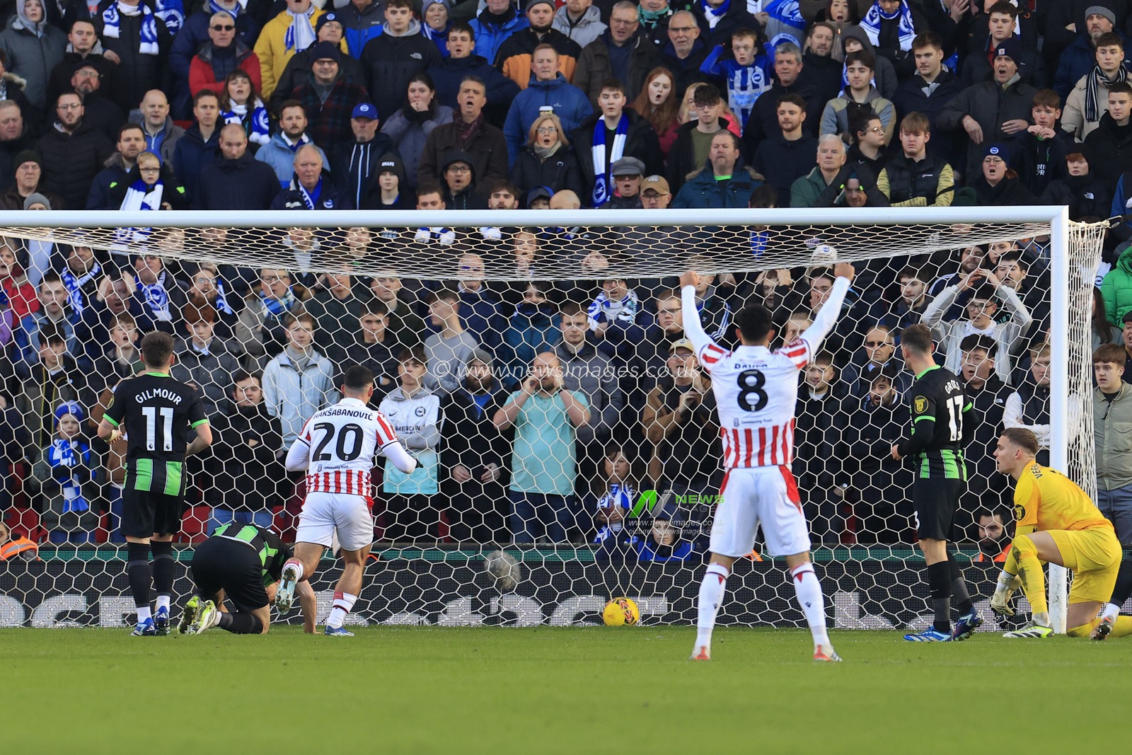 Jan Paul van Hecke of Brighton & Hove Albion scores an own goal to make it 1-0 during the Emirates FA Cup Third Round match Stoke City vs Brighton and Hove Albion at Bet365 Stadium, Stoke-on-Trent, United Kingdom, 6th January 2024

(Photo by Conor Molloy/News Images)