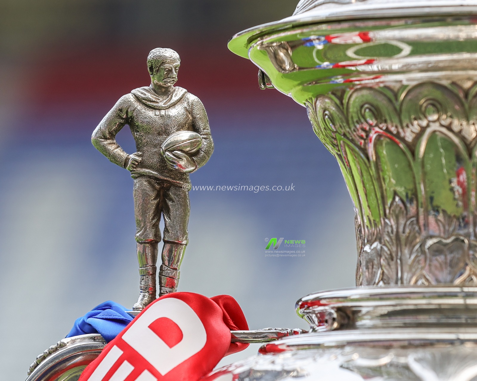 Figures on The Challenge Cup Trophy during the Betfred Challenge Cup Quarter-Final match Wigan Warriors vs Warrington Wolves at DW Stadium, Wigan, United Kingdom, 18th June 2023

(Photo by Mark Cosgrove/News Images)
