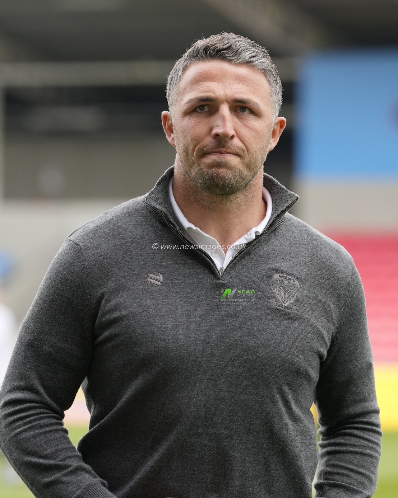 Sam Burgess, Head Coach of Warrington Wolves inspects the pitch before the Betfred Super League Round 9 match Salford Red Devils vs Warrington Wolves at Salford Community Stadium, Eccles, United Kingdom, 27th April 2024

(Photo by Steve Flynn/News Images)