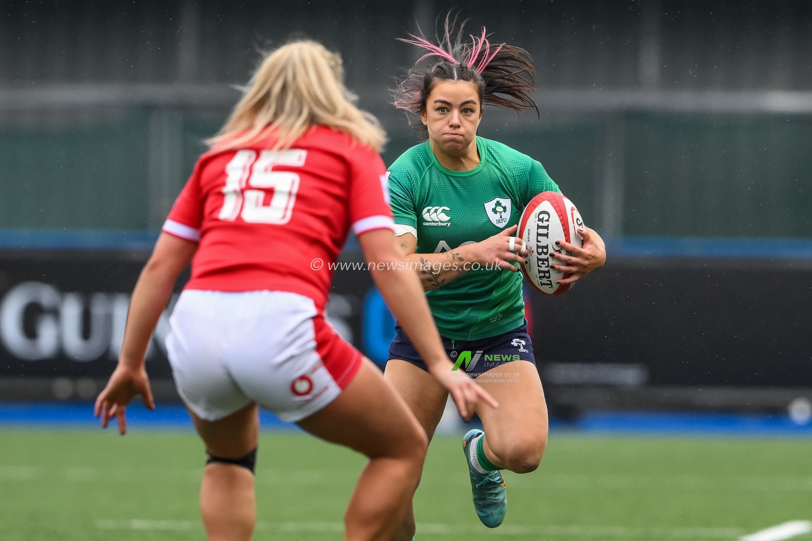 Natasja Behan of Ireland in action during the TikTok Womenâ€™s Six Nations match Wales vs Ireland at BT Cardiff Arms Park, Cardiff, United Kingdom, 25th March 2023

(Photo by Craig Thomas/News Images)