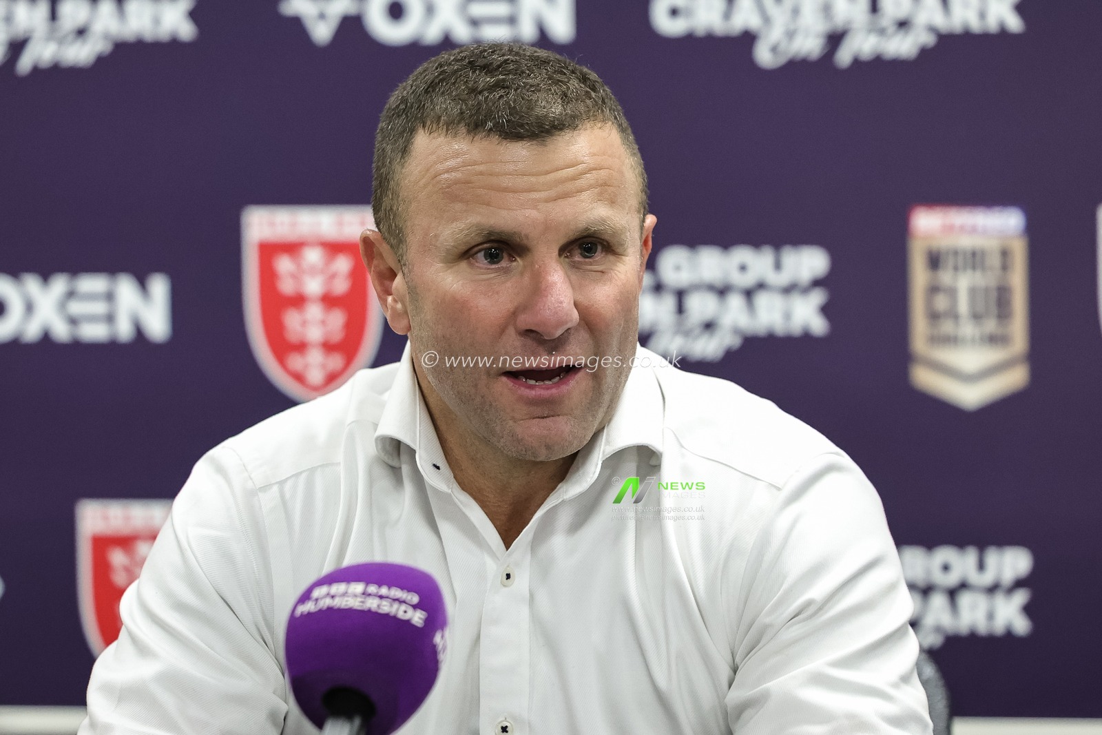 Willie Peters head coach of Hull KR speaks in the post match press conference after winning 30-24 during the World Club Challenge 2026 match Hull KR vs Brisbane Broncos at MKM Stadium, Hull, United Kingdom on 19 February 2026

(Photo by Mark Cosgrove/News Images)