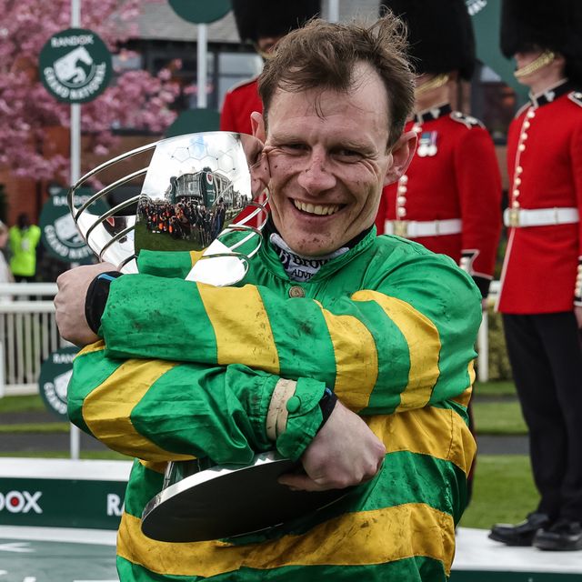 Paul Townend hugs the Grand National Trophy after winning for the second time on I Am Maximus in the 16:00 Randox Grand National Handicap Chase during the 2026 Randox Grand National Day at Aintree Racecourse, Aintree, United Kingdom on 11 April 2026

(Photo by Mark Cosgrove/News Images)