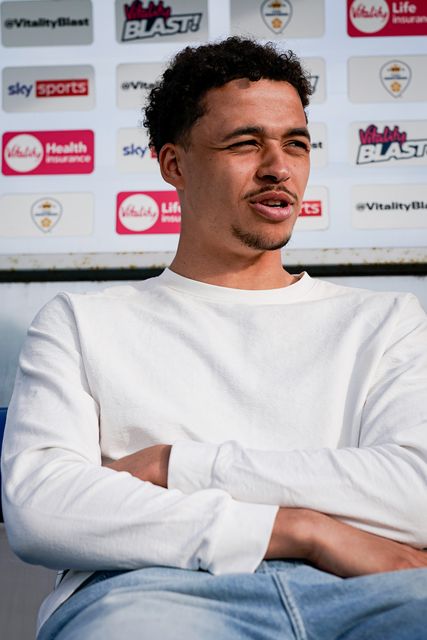 Manchester City defender Max Alleyne and his girlfriend Maddison Smith look on during the County Championship Division Two Derbyshire v Gloucestershire at The Central Co-Op County Ground, Derby, United Kingdom on 26 April 2026

(Photo by Maynard Manyowa/News Images)