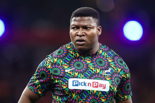Ntuthuko Mchunu of Soth Africa warms-up ahead of the Quilter Nations Series 2025 match Wales vs South Africa at Principality Stadium, Cardiff, United Kingdom, 29th November 2025

(Photo by Andrew Lewis/News Images)

*** GER AUT SUI OUT ***