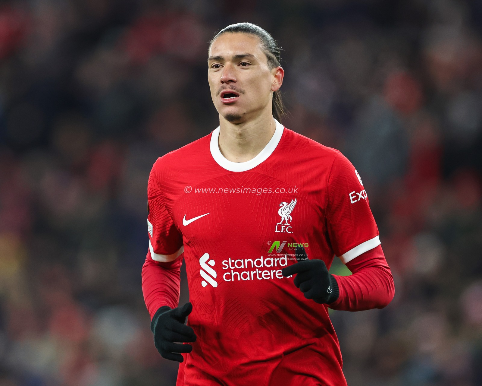 Darwin NÃºÃ±ez #9 of Liverpool during the UEFA Europa League Group E match Liverpool vs LASK at Anfield, Liverpool, United Kingdom, 30th November 2023

(Photo by Mark Cosgrove/News Images)