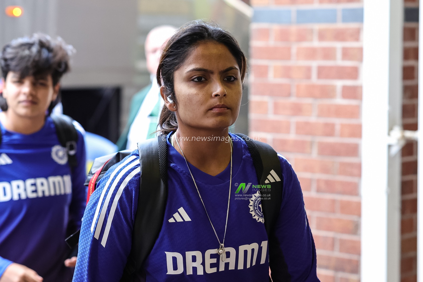 Sayali Satghareof India arrives during the 1st Vitality IT20 England Women vs India Women at Trent Bridge, Nottingham, United Kingdom, 28th June 2025

(Photo by Mark Cosgrove/News Images)