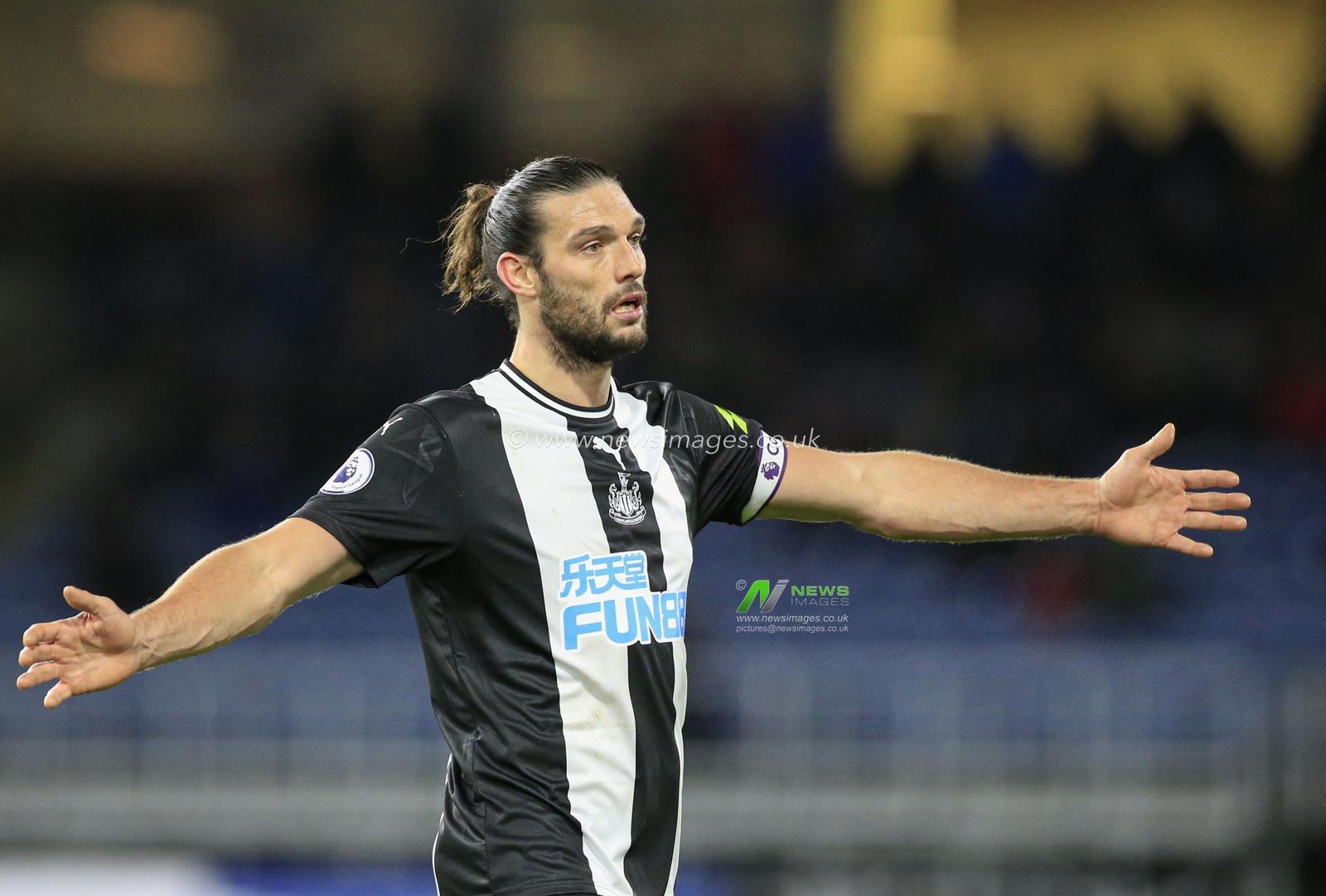 14th December 2019, Turf Moor, Burnley, England; Premier League, Burnley v Newcastle United : Andy Carroll (7) of Newcastle United pleads for a free kick

Credit: Conor Molloy/News Images