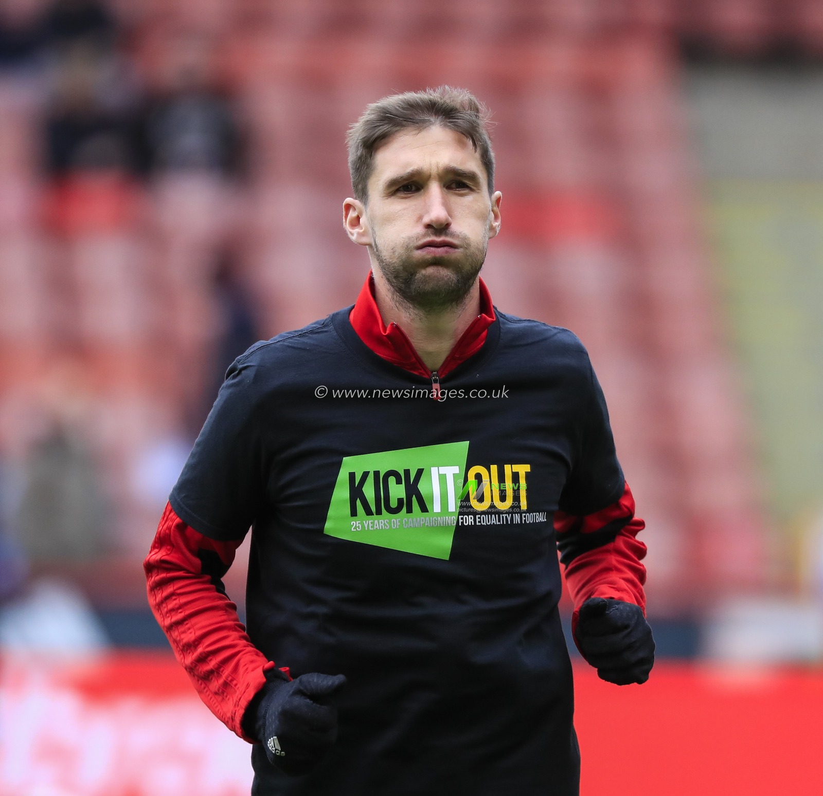 27th October 2018, Bramall Lane, Sheffield, England; Sky Bet Championship, Sheffield United v Wigan ; Chris Basham (06) of Sheffield United warms up for the game

Credit: Conor Molloy/News Images

English Football League images are subject to DataCo Licence