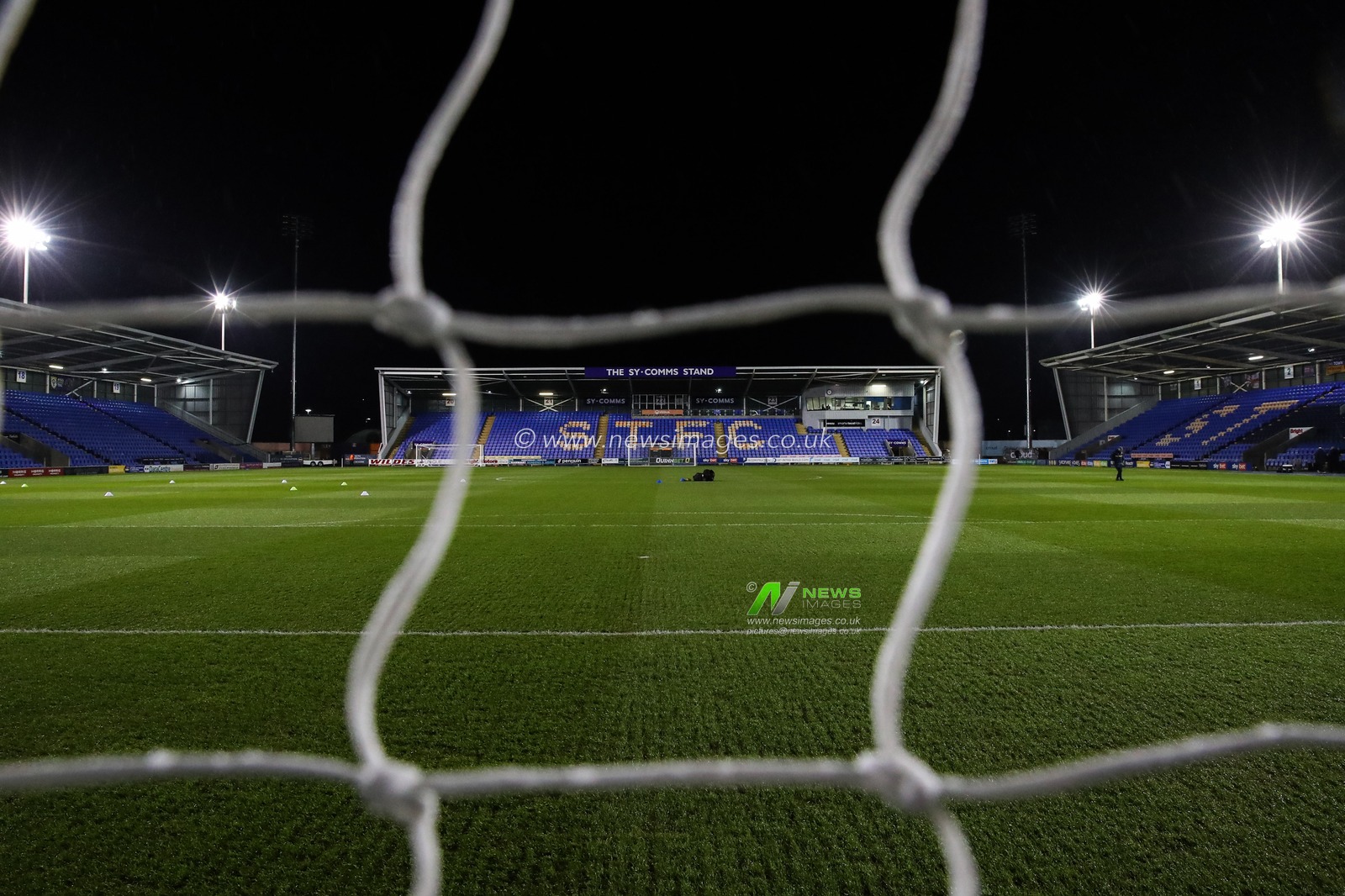 A general view inside of Croud Meadow, home of Shrewsbury Town ahead of the Sky Bet League 1 match Shrewsbury Town vs Blackpool at Croud Meadow, Shrewsbury, United Kingdom, 4th December 2024

(Photo by Gareth Evans/News Images)