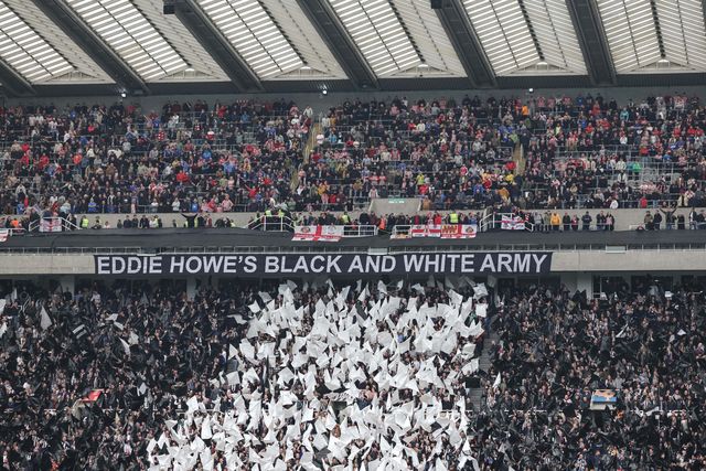 Eddie Howe’s black and white army and the Sunderland fans during the Premier League match Newcastle Untied vs Sunderland at St. James's Park, Newcastle, United Kingdom on 22 March 2026

(Photo by Mark Cosgrove/News Images)