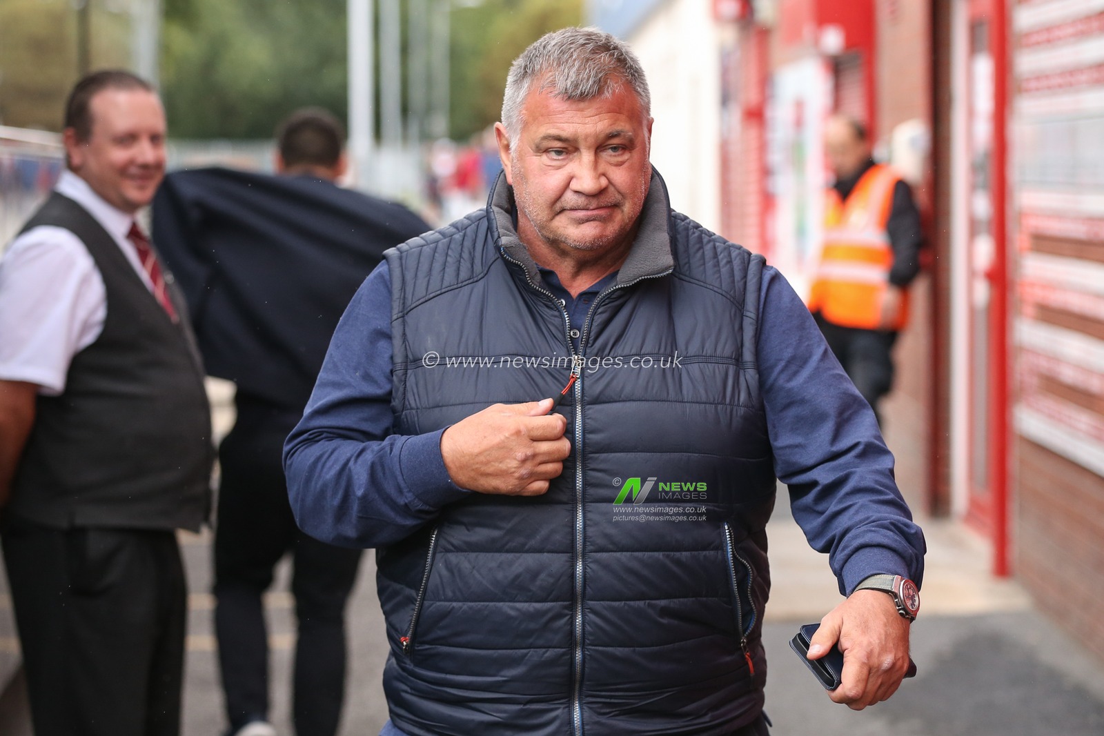 England Rugby League Head Coach Shaun Wane arrives at Sewell Group Craven Park ahead of Hull KR v Wigan Warriors