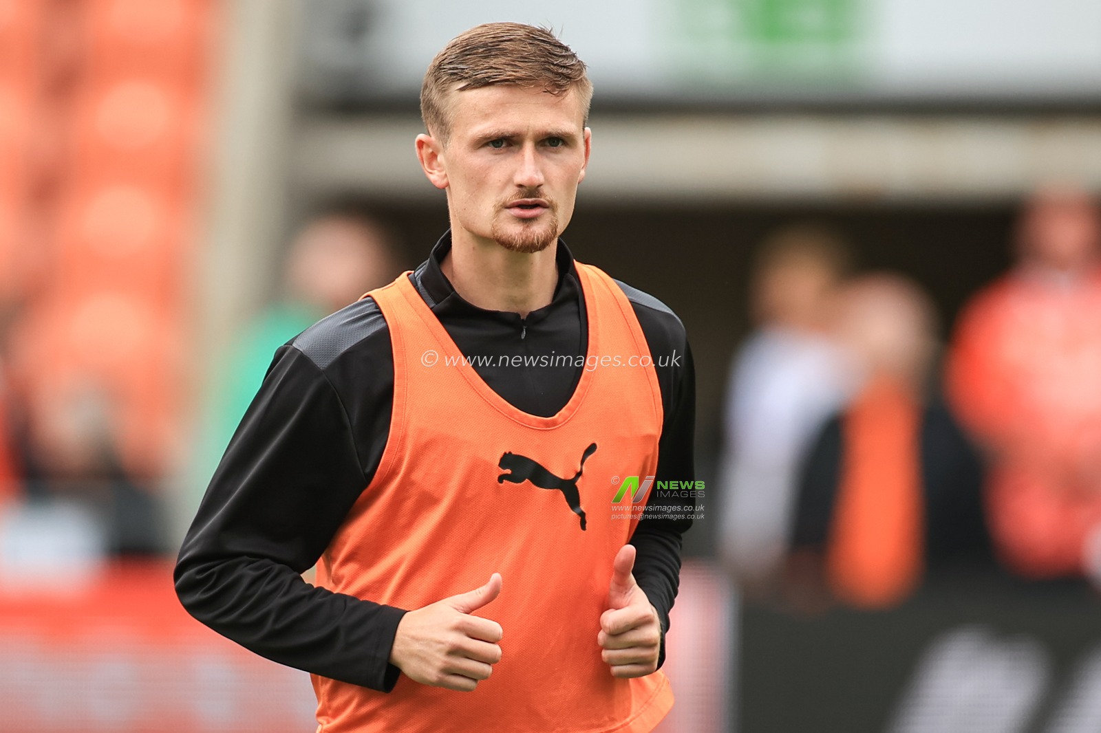 Callum Connolly #2 of Blackpool during the pre-game warmup