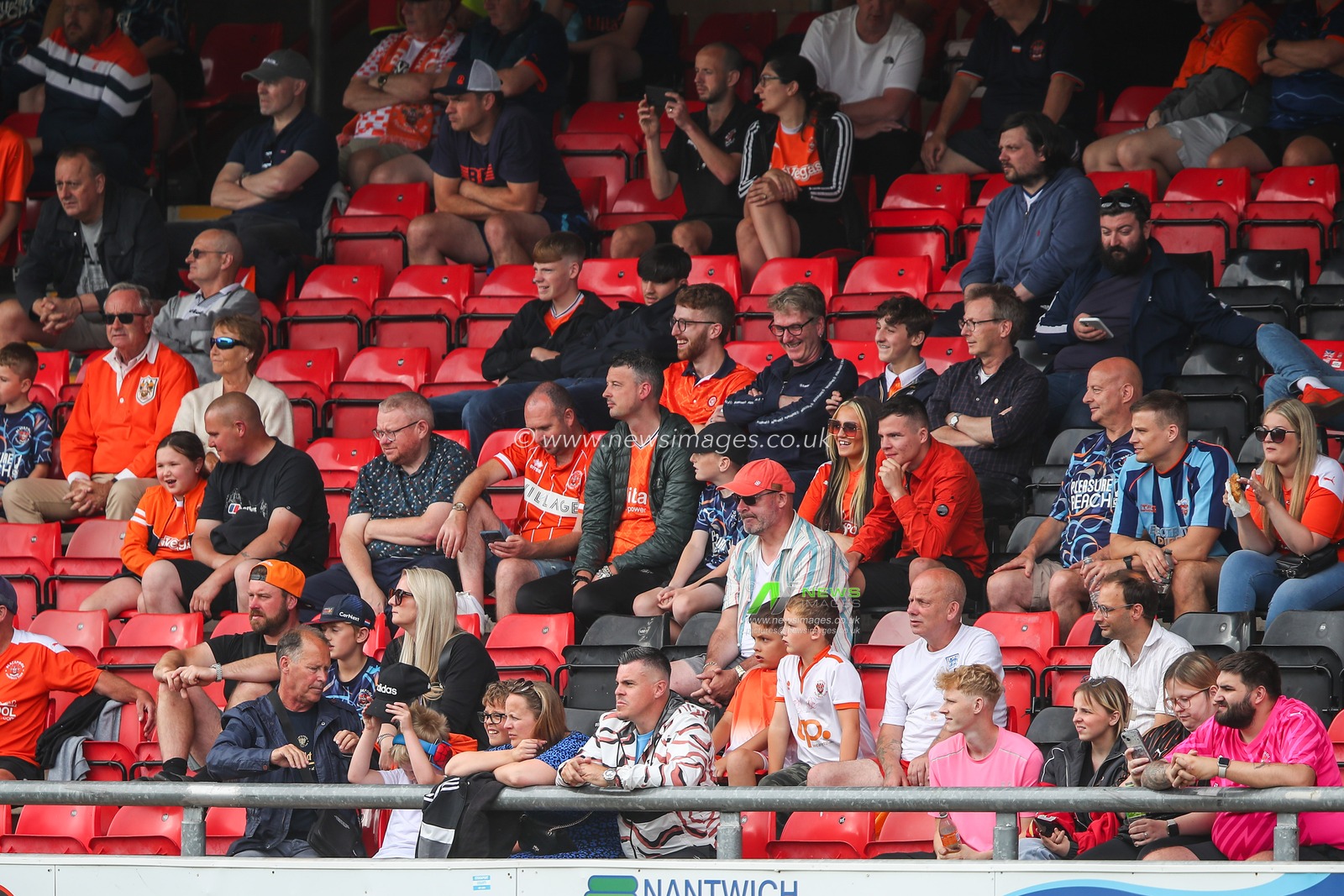 Blackpool fans during the Pre-season friendly match Crewe Alexandra vs Blackpool at Alexandra Stadium, Crewe, United Kingdom, 3rd August 2024

(Photo by Gareth Evans/News Images)