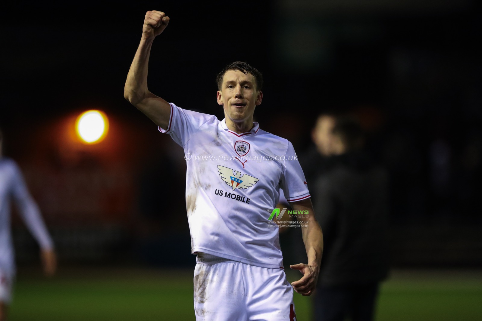MaÃ«l de Gevigney of Barnsley celebrates the win with the travelling fans during the Sky Bet League 1 match Carlisle United vs Barnsley at Brunton Park, Carlisle, United Kingdom, 12th March 2024

(Photo by Alfie Cosgrove/News Images)