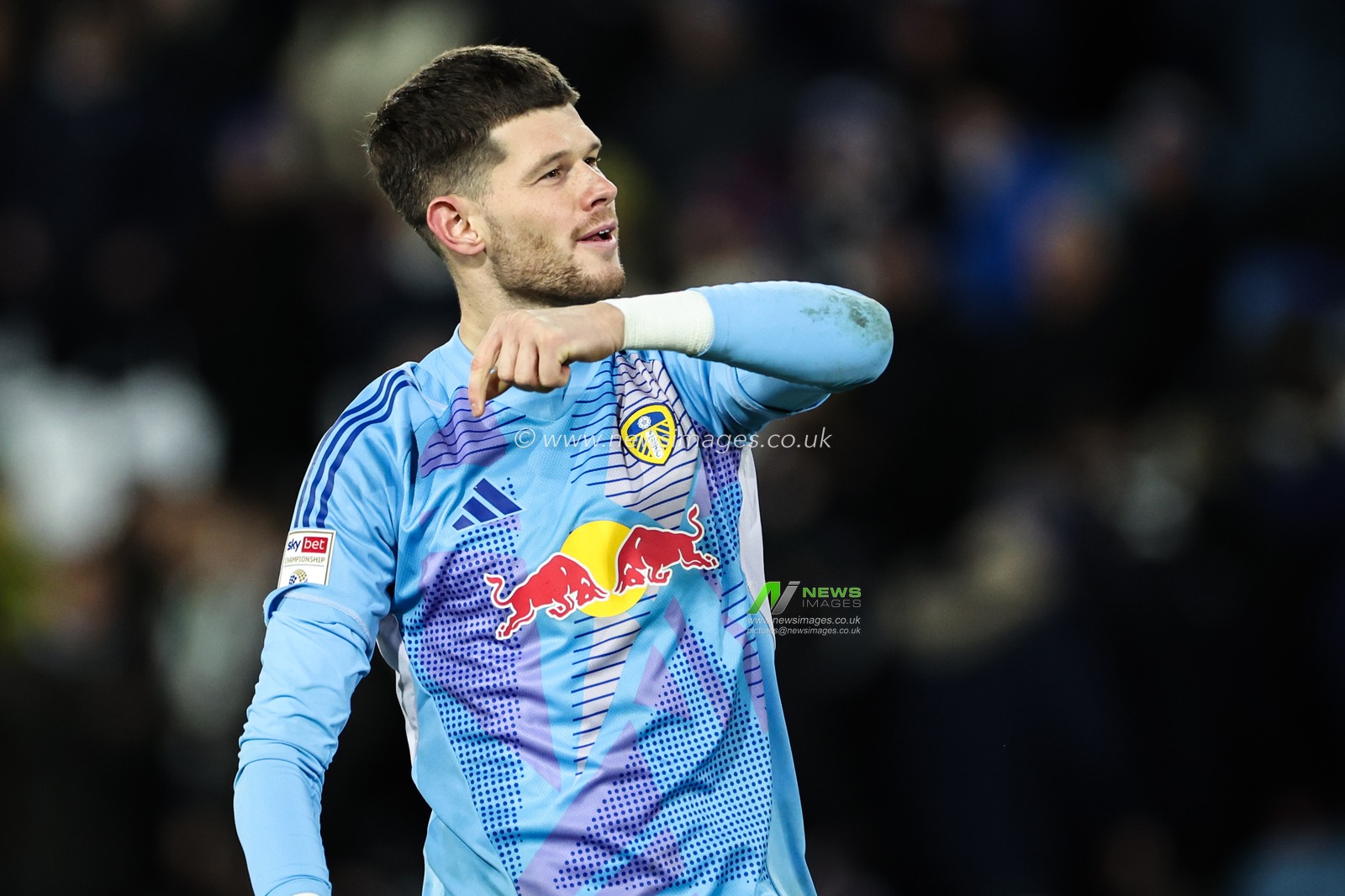 Illan Meslier of Leeds United celebrates his teams win after the Sky Bet Championship match Leeds United vs Middlesbrough at Elland Road, Leeds, United Kingdom, 10th December 2024

(Photo by Mark Cosgrove/News Images)
