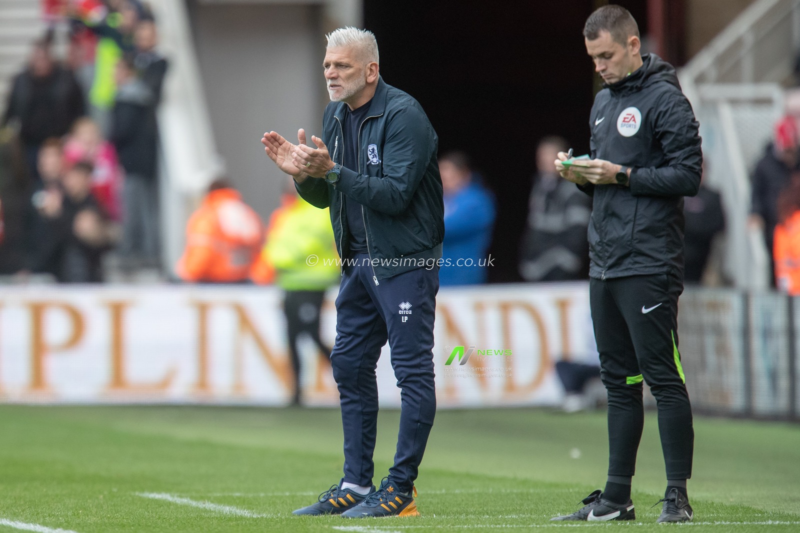 Leo Percovich Caretaker Manager of Middlesbrough claps his hands and applauds his teamâ€™s first goal during the Sky Bet Championship match Middlesbrough vs Blackburn Rovers at Riverside Stadium, Middlesbrough, United Kingdom, 15th October 2022

(Photo by James Heaton/News Images)