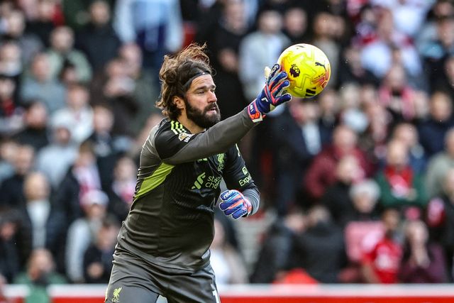 Liverpool goalkeeper Alisson Becker pushes the ball clear during the Premier League match Nottingham Forest vs Liverpool at City Ground, Nottingham, United Kingdom on 22 February 2026

(Photo by Alfie Cosgrove/News Images)