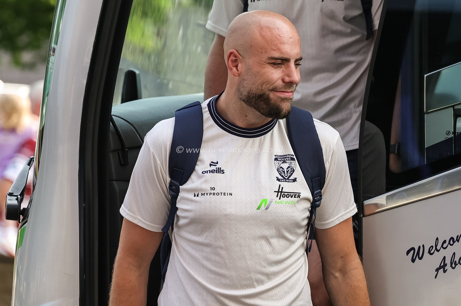 James Harrison of Warrington Wolves arrives during the Betfred Super League round 18 match Wigan Warriors vs Warrington Wolves at The Brick Community Stadium, Wigan, United Kingdom on 10 July 2026

(Photo by Mark Cosgrove/News Images)