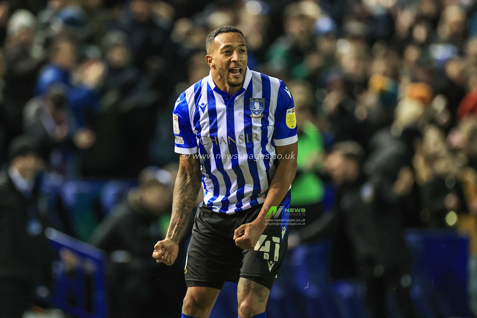 Nathaniel Mendez-Laing #41 of Sheffield Wednesday celebrates his goal to make it 2-0