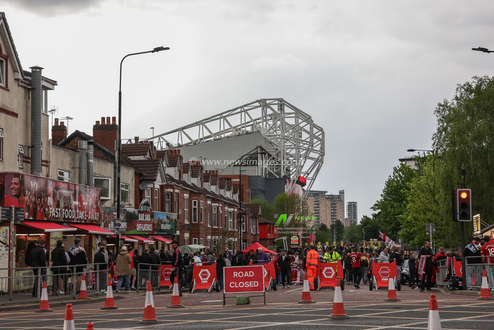 Road closures are in place around Old Trafford during the Premier League match Manchester United vs Brentford at Old Trafford, Manchester, United Kingdom on 27 April 2026

(Photo by Mark Cosgrove/News Images)