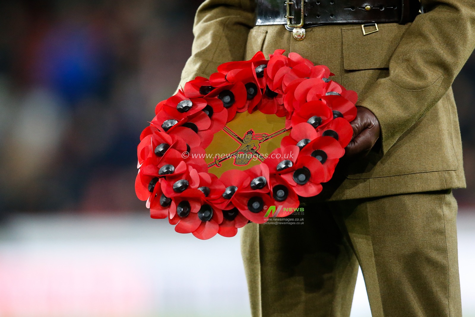 A poppiest wreath is laid on the pitch as a mark of remembrance for all fallen service men and women during the Sky Bet Championship match Sheffield United vs Rotherham United at Bramall Lane, Sheffield, United Kingdom, 8th November 2022

(Photo by Ben Early/News Images)