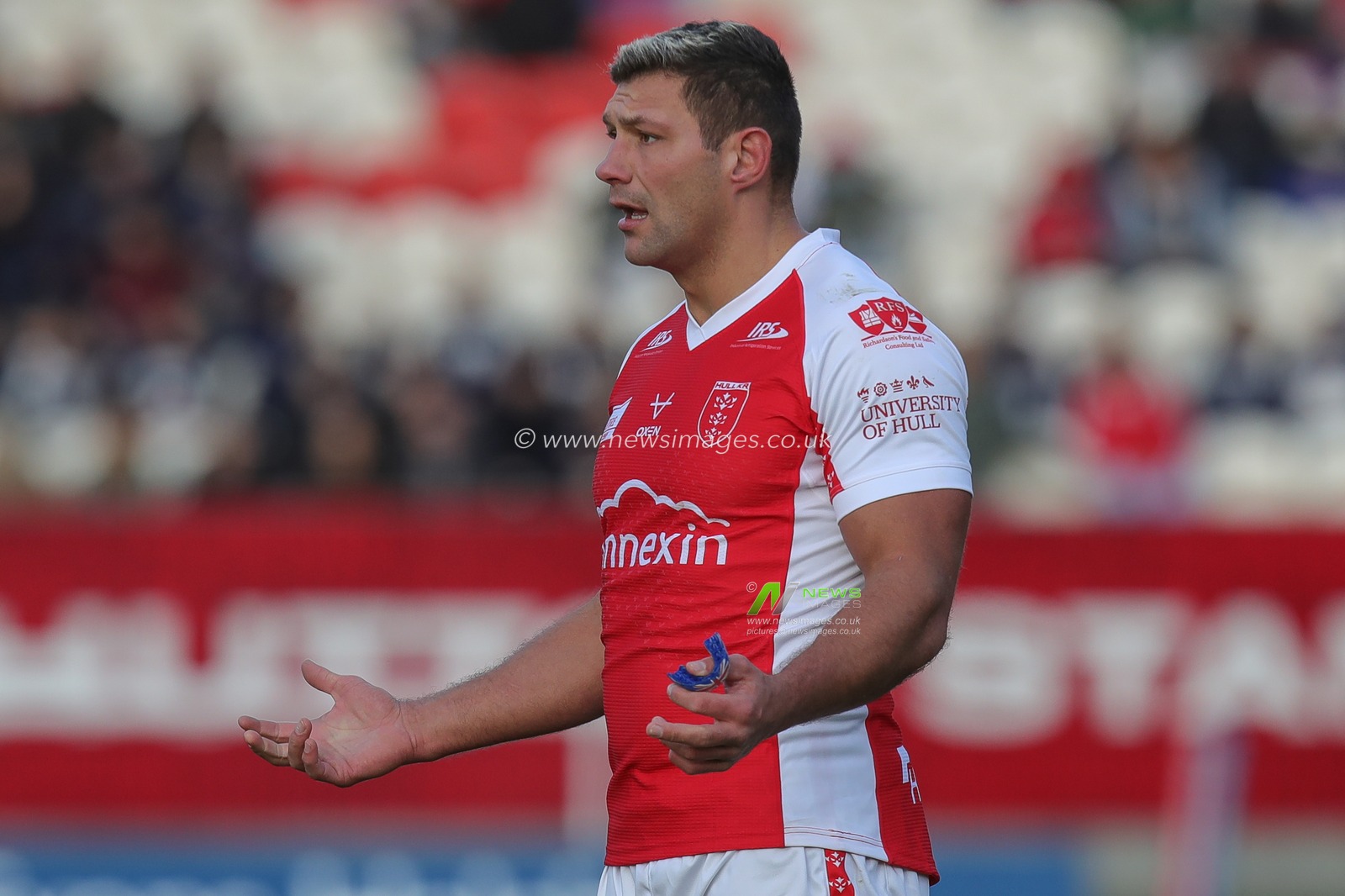Ryan Hall #5 of Hull KR reacts during the Rugby League Pre Season match Hull KR vs Leeds Rhinos at Sewell Group Craven Park, Kingston upon Hull, United Kingdom, 5th February 2023

(Photo by James Heaton/News Images)