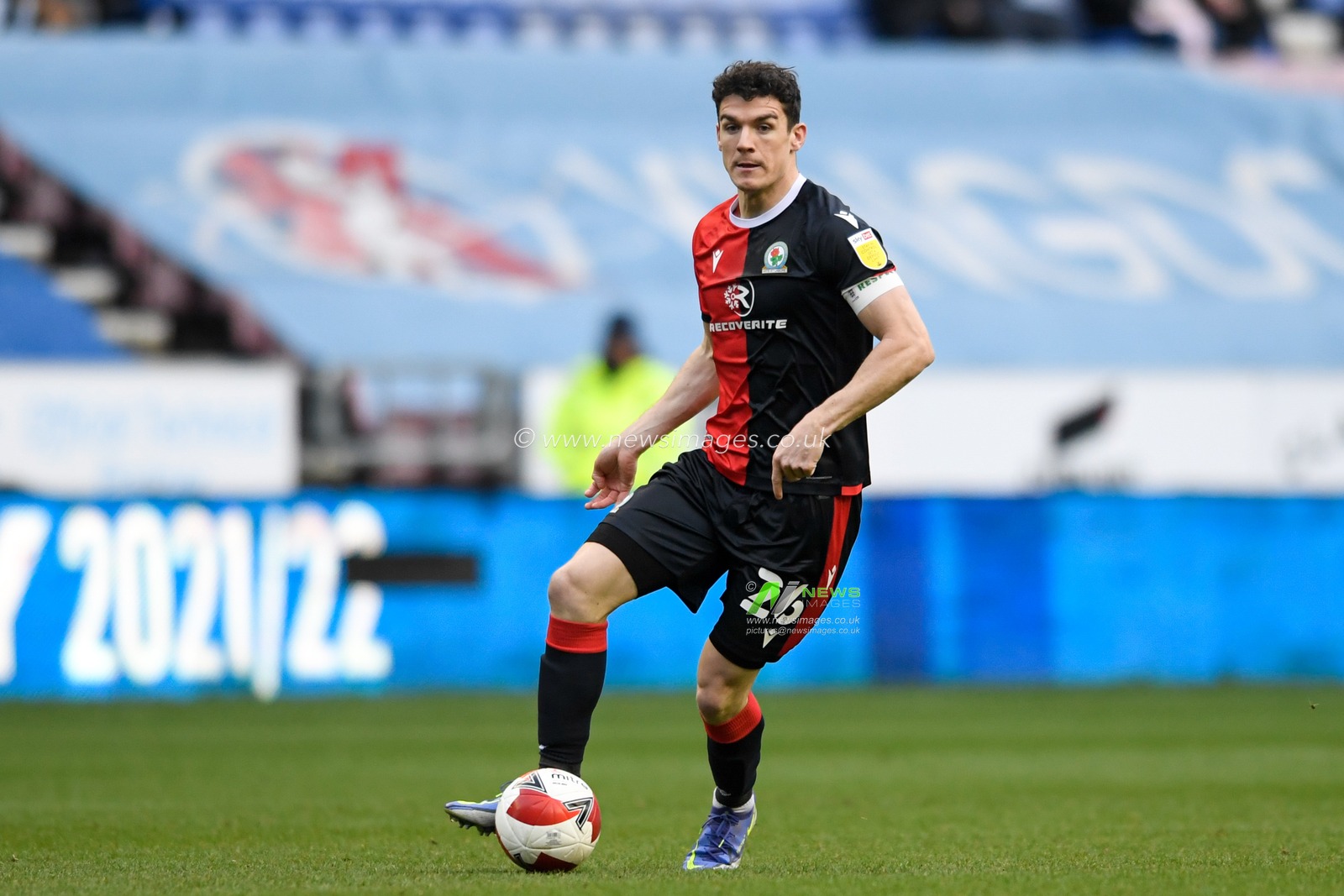 Darragh Lenihan #26 of Blackburn Rovers with the ball