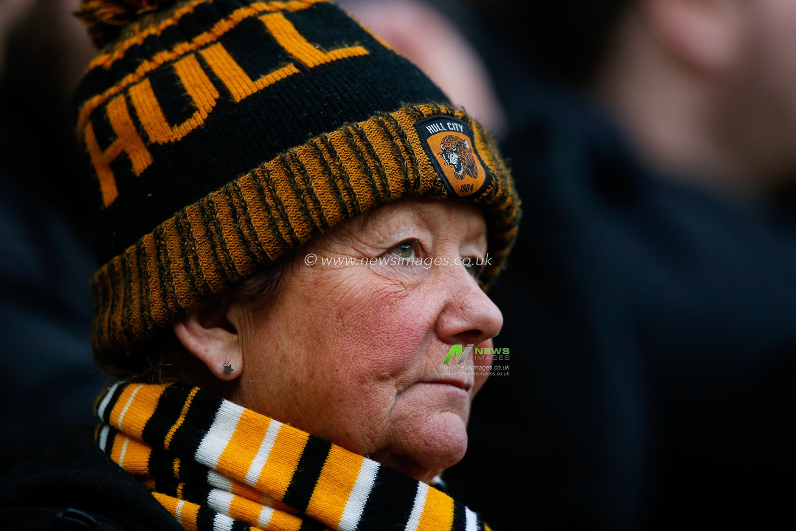 A fan of Hull City during the Sky Bet Championship match Hull City vs Queens Park Rangers at MKM Stadium, Hull, United Kingdom, 28th January 2023

(Photo by Ben Early/News Images)