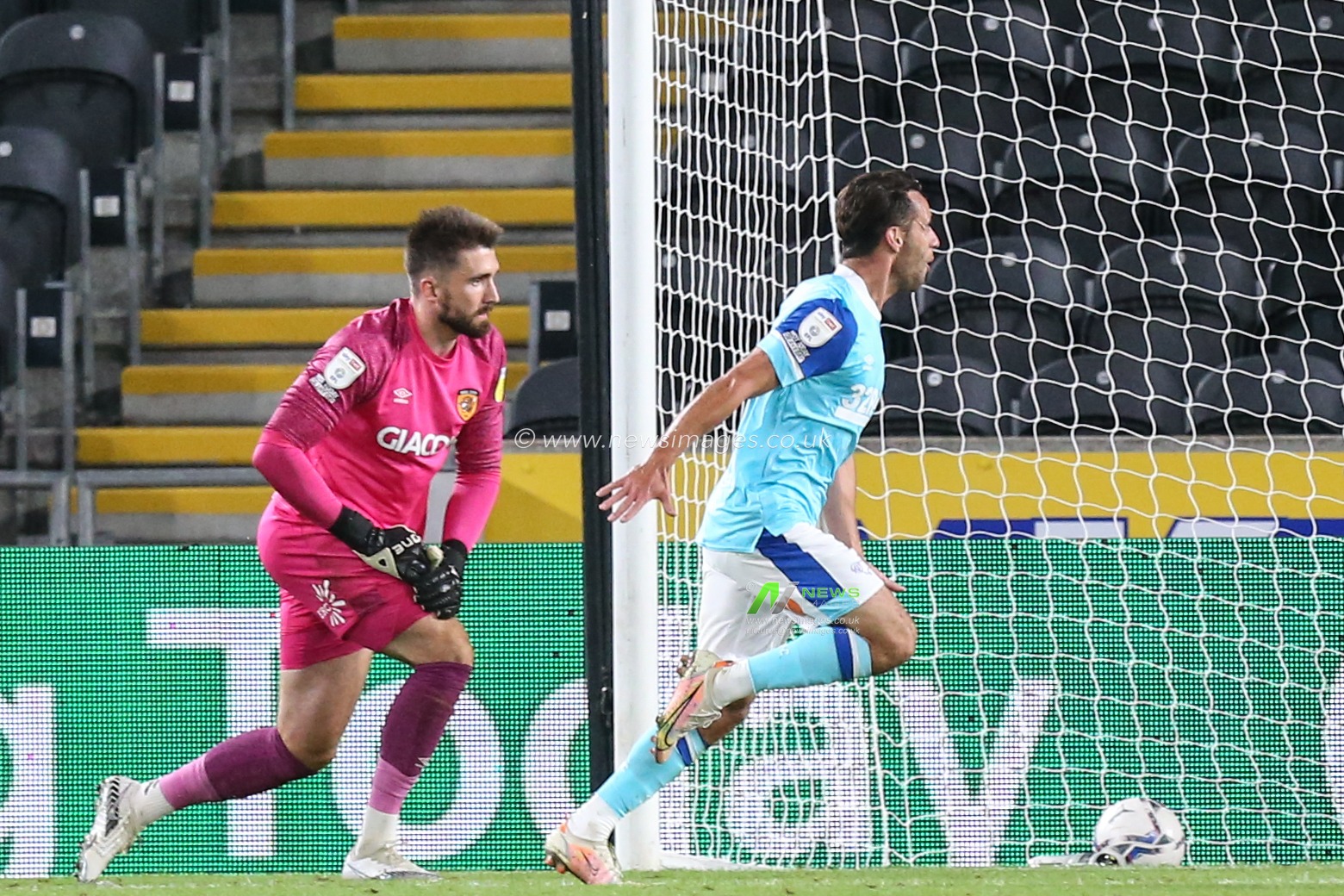 Sam Baldock #9 of Derby County celebrates his goal to make it 0-1