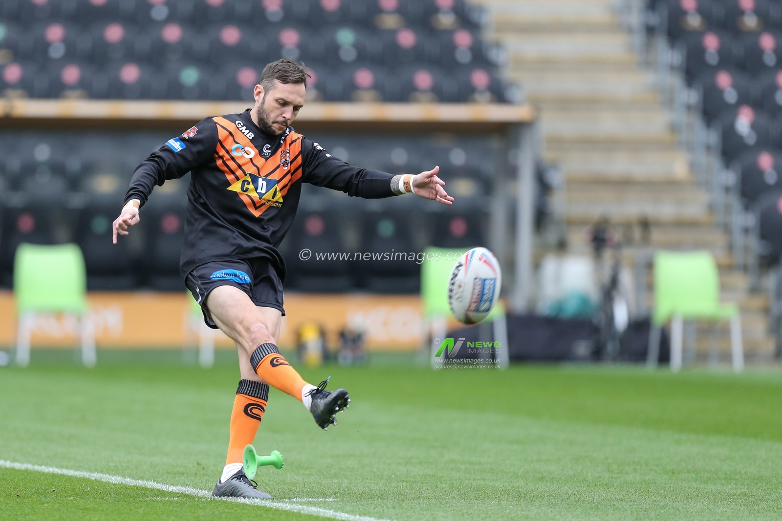 Gareth Oâ€™Brien (34) of Castleford Tigers during the warm-up