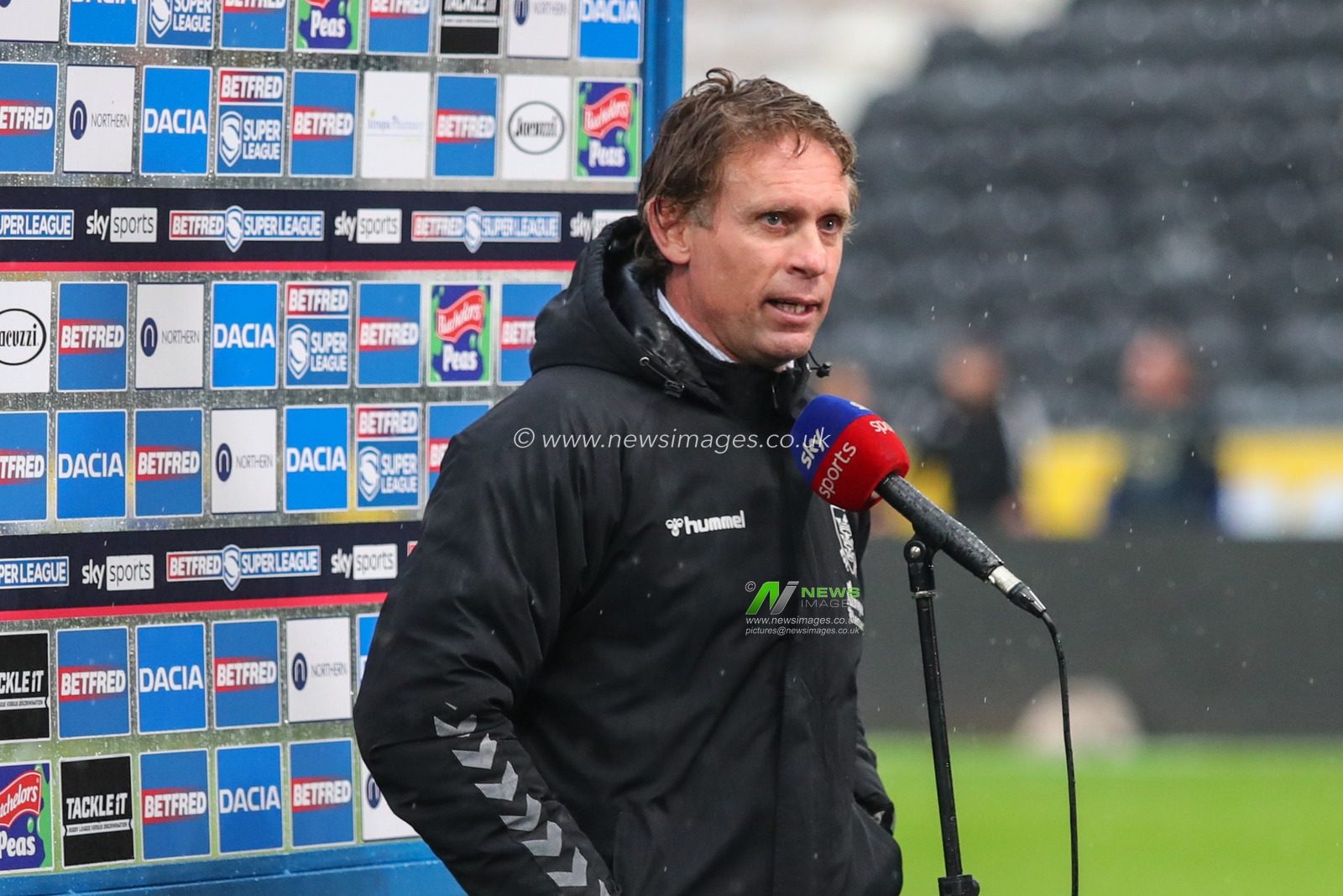 Brett Hodgson Head Coach of Hull FC is. Interviewed by SKY Sports after the match has finished