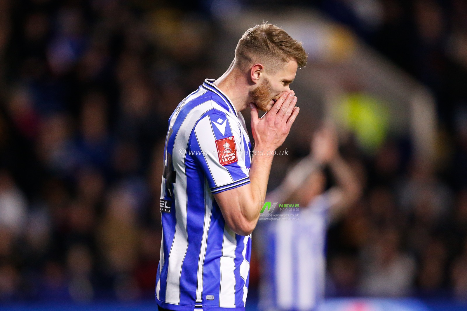Michael Smith #24 of Sheffield Wednesday reacts after missing the chance to score during the Emirates FA Cup match Sheffield Wednesday vs Morecambe at Hillsborough, Sheffield, United Kingdom, 4th November 2022

(Photo by Ben Early/News Images)