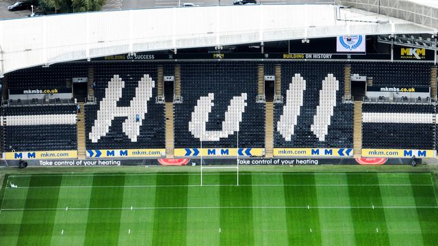 An aerial view of MKM Stadium ahead of the Betfred Super League Round 26 match Hull FC vs Warrington Wolves at MKM Stadium, Hull, United Kingdom, 13th September 2025

(Photo by Alfie Cosgrove/News Images)