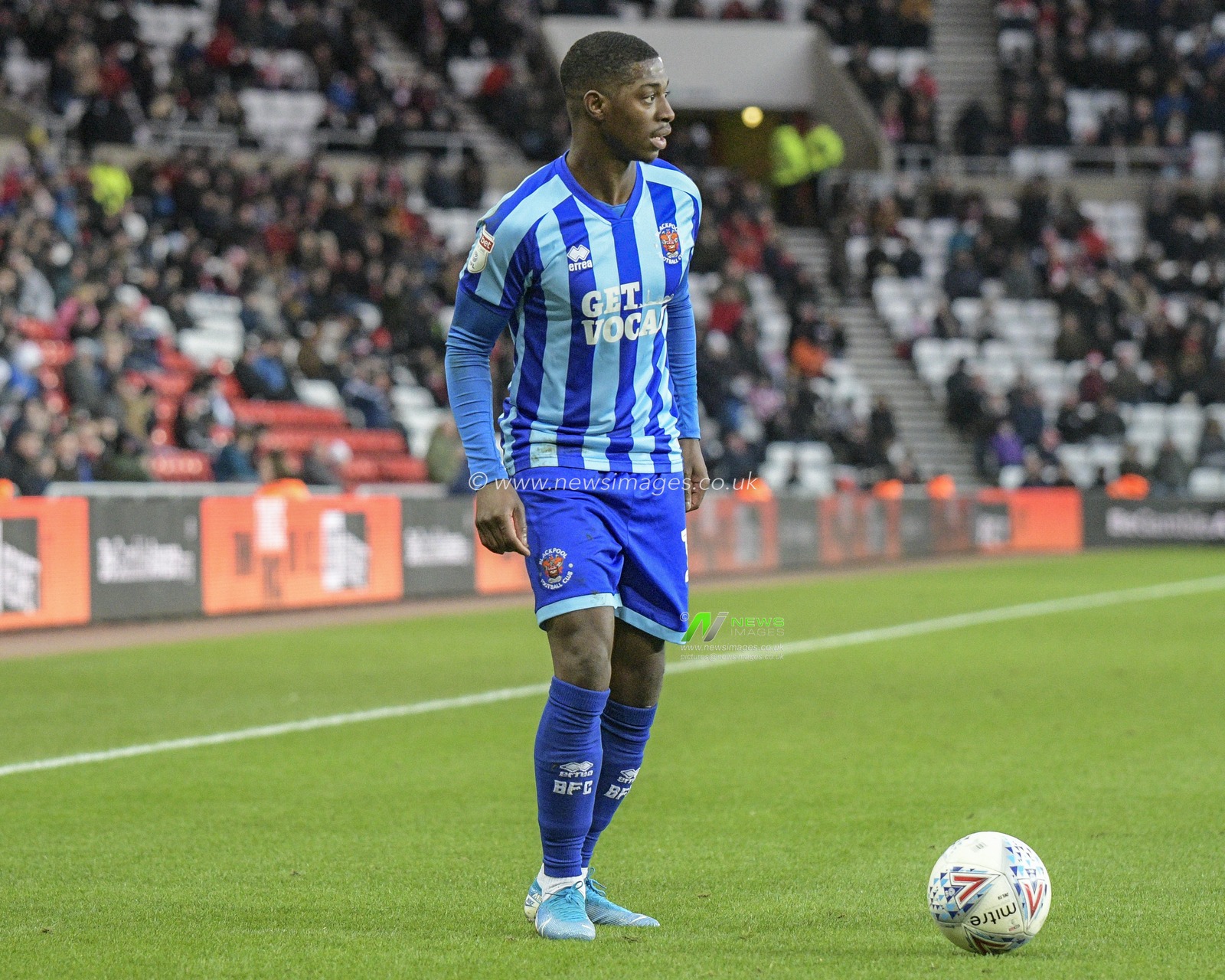 14th December 2019, Stadium Of Light, Sunderland, England; Sky Bet League 1, Sunderland v Blackpool : Sullay Kaikai (10) of Blackpool in action

Credit: Iam Burn/News Images