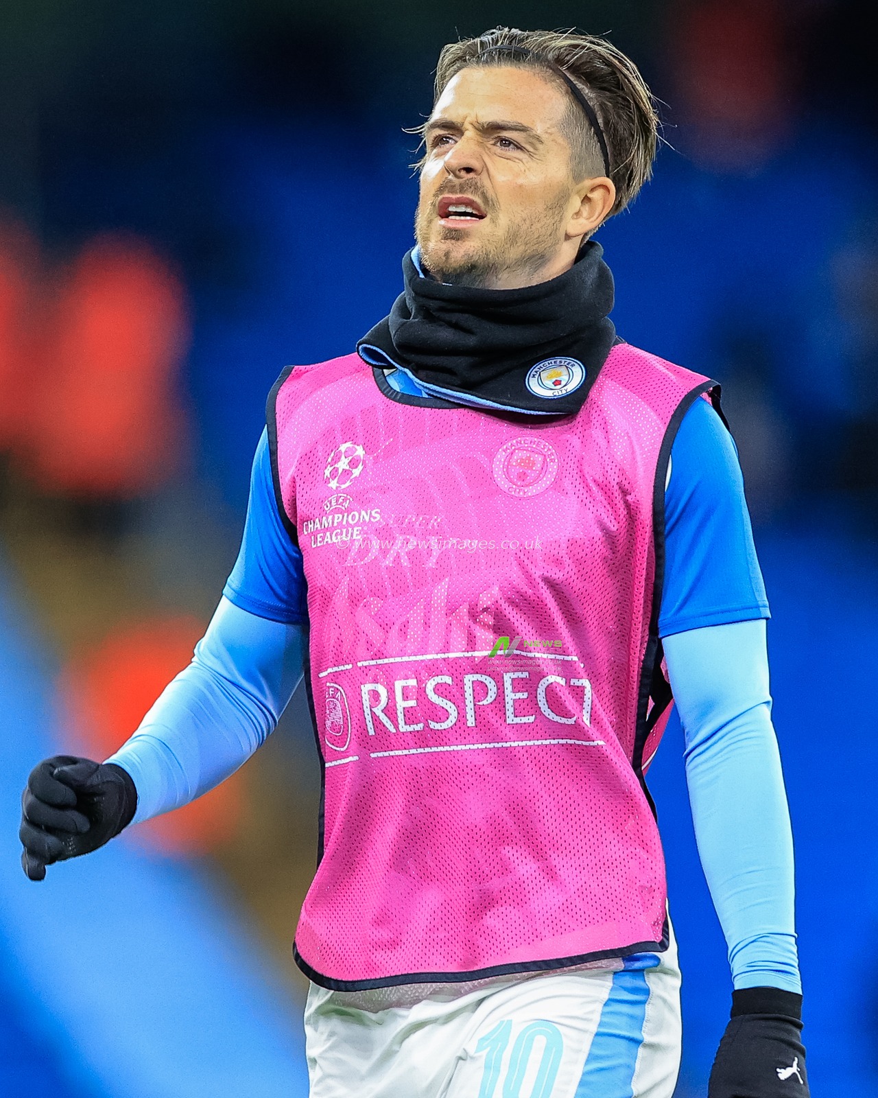 Jack Grealish #10 of Manchester City in the pregame warmup session during the UEFA Champions League match Manchester City vs Young Boys at Etihad Stadium, Manchester, United Kingdom, 7th November 2023

(Photo by Conor Molloy/News Images)