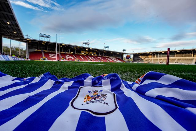 A general view of a jersey on the grass pitch prior to kick off during the Betfred Challenge Cup Quarter Final match St Helens vs Catalans Dragons at The BrewDog Stadium, St Helens, United Kingdom on 10 April 2026

(Photo by Maynard Manyowa/News Images)