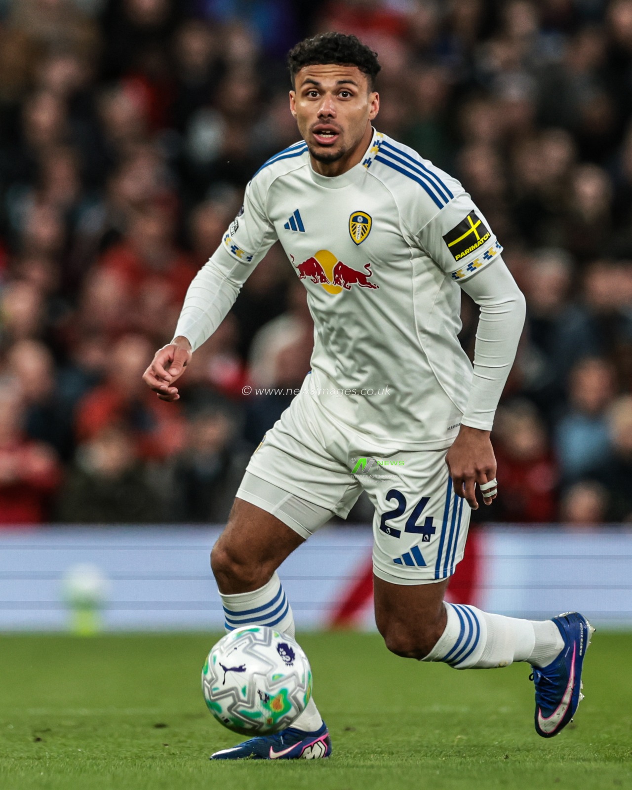 James Justin of Leeds United during the Premier League match Manchester United vs Leeds United at Old Trafford, Manchester, United Kingdom on 13 April 2026

(Photo by Mark Cosgrove/News Images)