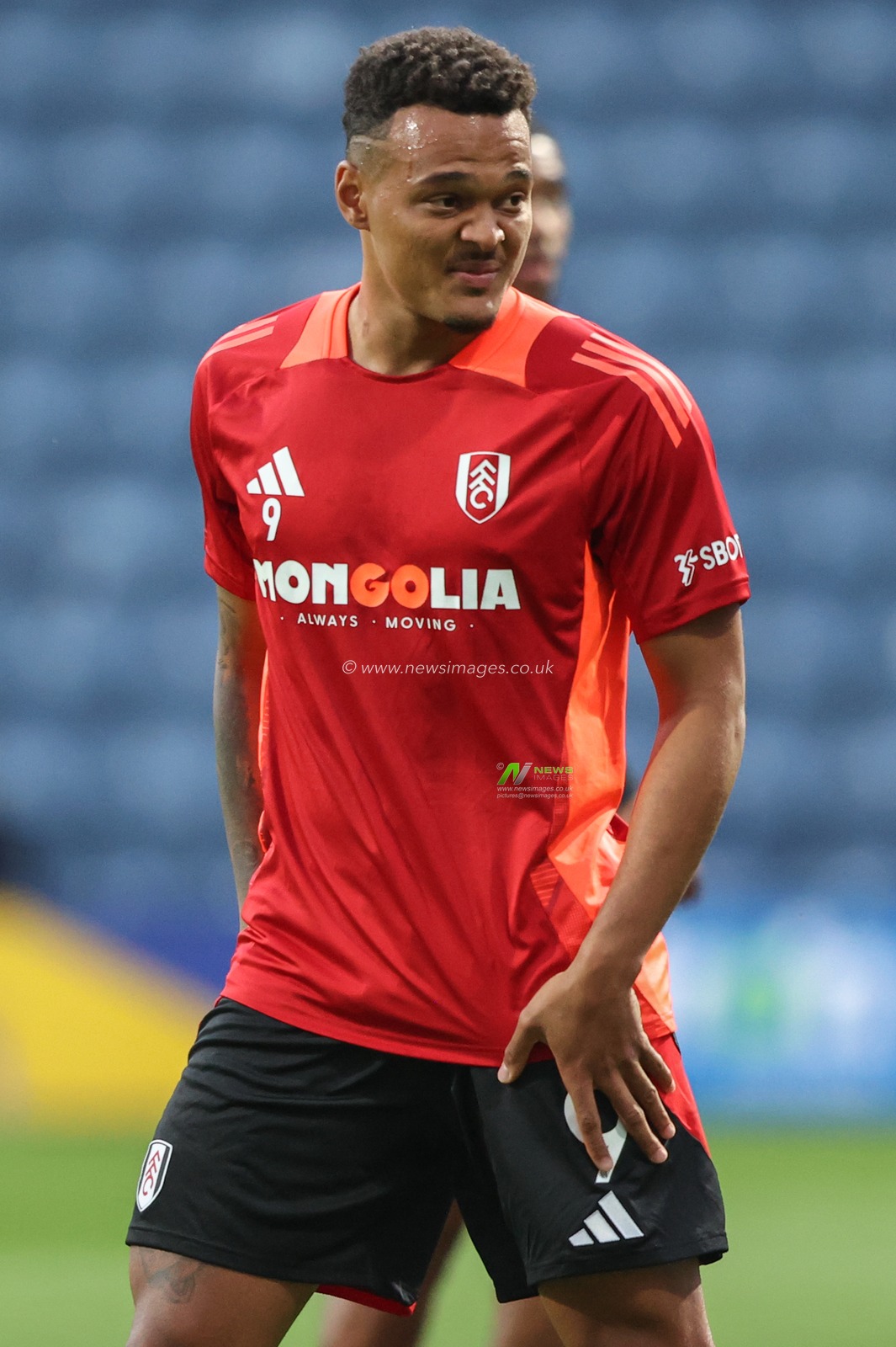 Rodrigo Muniz of Fulham in the pregame warmup session during the Carabao Cup match Preston North End vs Fulham at Deepdale, Preston, United Kingdom, 17th September 2024

(Photo by Alfie Cosgrove/News Images)