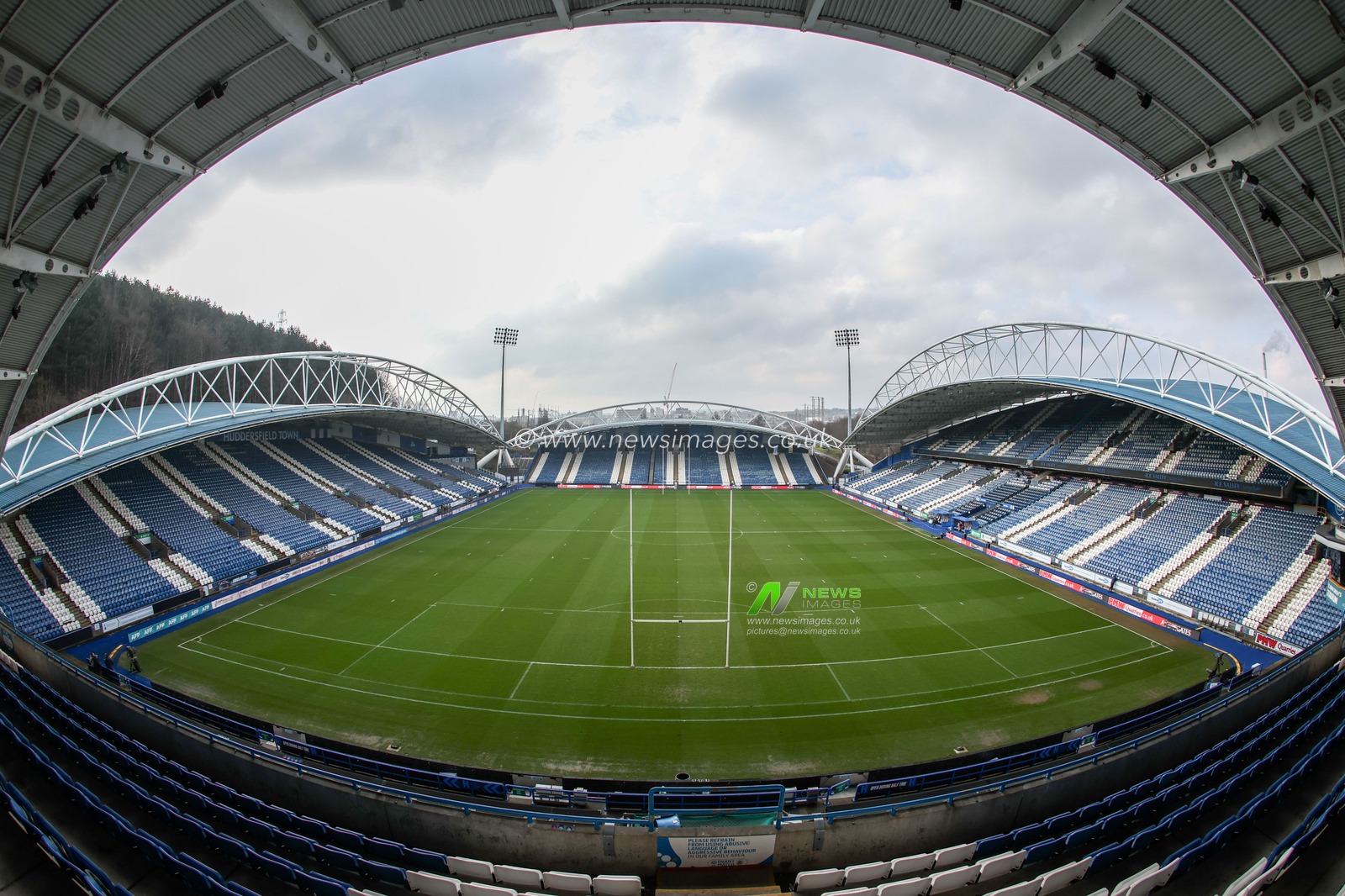 A general view of The John Smiths Stadium ahead of the Betfred Super League Round 1 match Huddersfield Giants vs Warrington Wolves at John Smith's Stadium, Huddersfield, United Kingdom, 16th February 2025

(Photo by Mark Cosgrove/News Images)